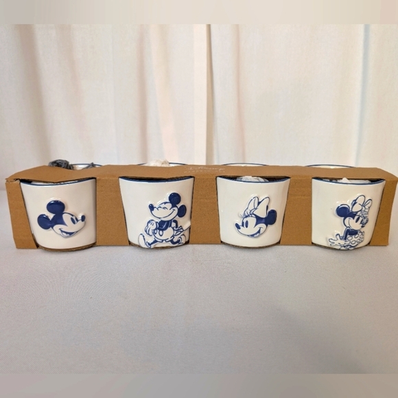 Rae Dunn Disney Minnie and Mickey Mouse Double Sided Ramekin 8 oz each set of 4 - Picture 1 of 8